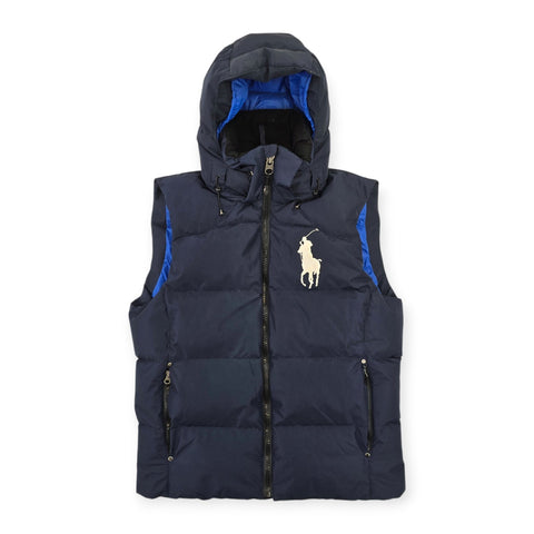 Polo Ralph Lauren Big Pony Tyrol Down Puffer Gilet Jacket Blue Men's Medium