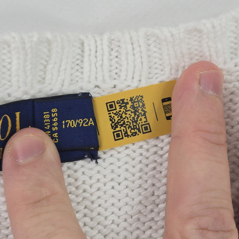 Polo Ralph Lauren Bear Knitted Jumper White Men's Small