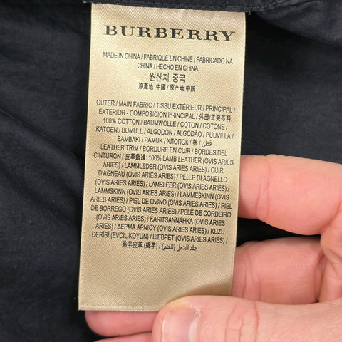 Burberry Gabardine Double Breasted Trench Coat Black Men's Medium