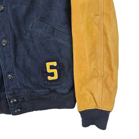Polo Ralph Lauren Leather Varsity Spellout College Jacket Men's Medium