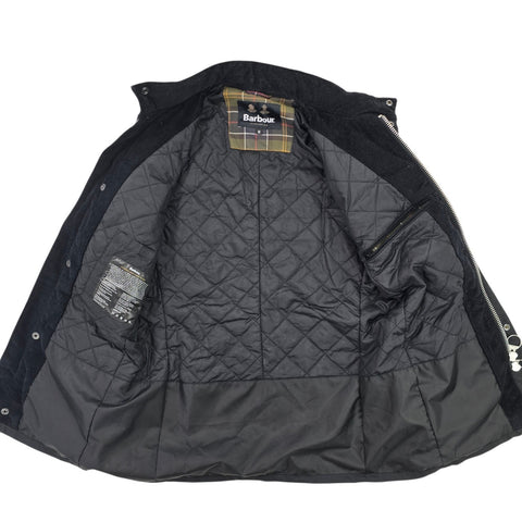 Barbour Corbridge Waxed Quilt Lined Jacket Black Men's Medium
