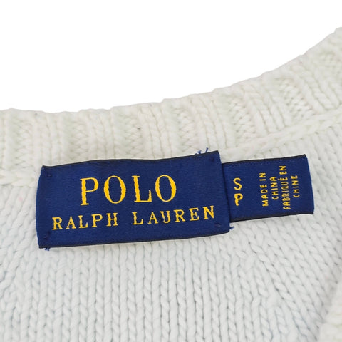 Polo Ralph Lauren Spellout Cricket Knitted Jumper White Men's Small