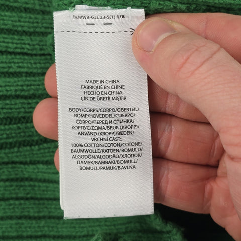 Polo Ralph Lauren Spellout Cable Knit Cricket Jumper Green Men's Medium