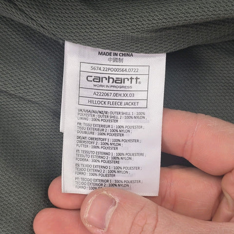 Carhartt WIP Rare Hillock Fleece Jacket Grey Men's Large