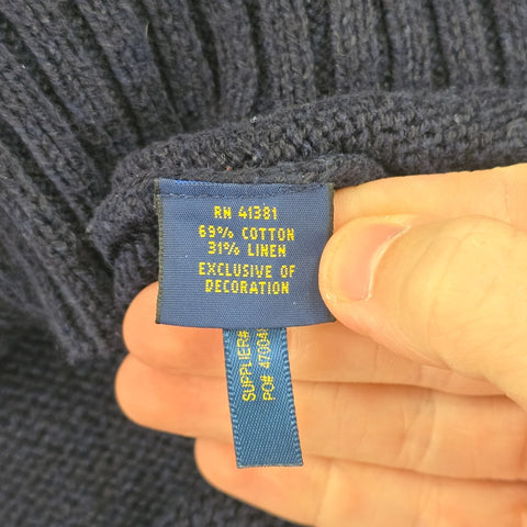 Polo Ralph Lauren Bear Knitted Jumper Blue Men's Large