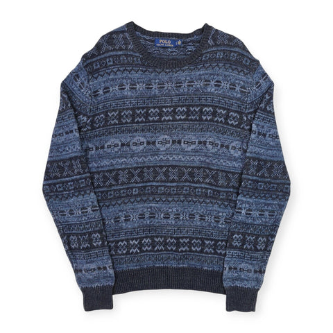 Polo Ralph Lauren Fair Isle Pattern Knitted Jumper Blue Men's Small