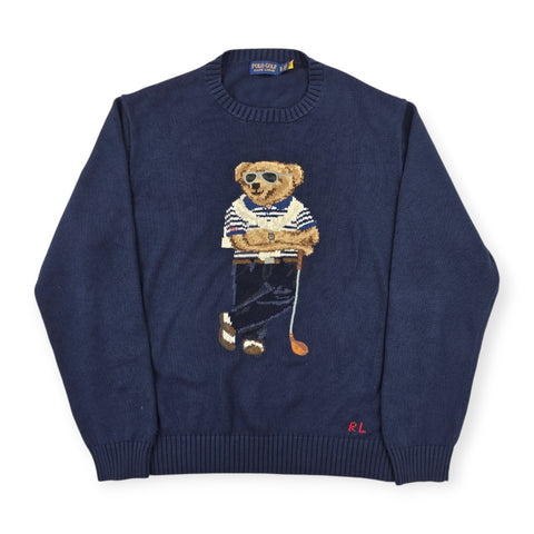 Polo Golf Ralph Lauren Bear Knitted Jumper Blue Men's XL