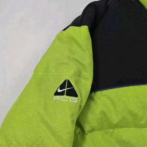 Nike ACG Y2K Down Puffer Jacket Neon Green Men's Large