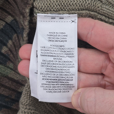 Polo Ralph Lauren Tiger Cable Knit Camouflage Cricket Jumper Men's Large