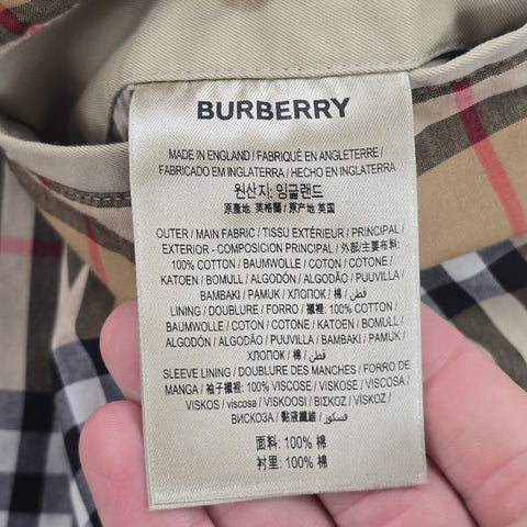 Burberry Pimlico Single Breasted Nova Check Car Coat Brown Men's Medium