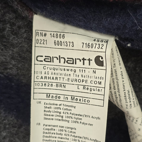 Carhartt Detroit Y2K Workwear Blanket Lined Jacket Brown Men's Large